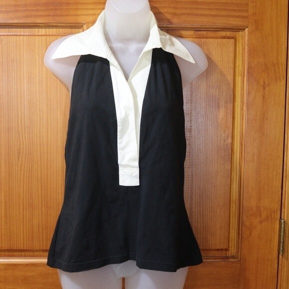 Finley Vintage 90s Black & White Jazz Halter Top Wednesday Adam's Vibes - Picture 10 of 11
